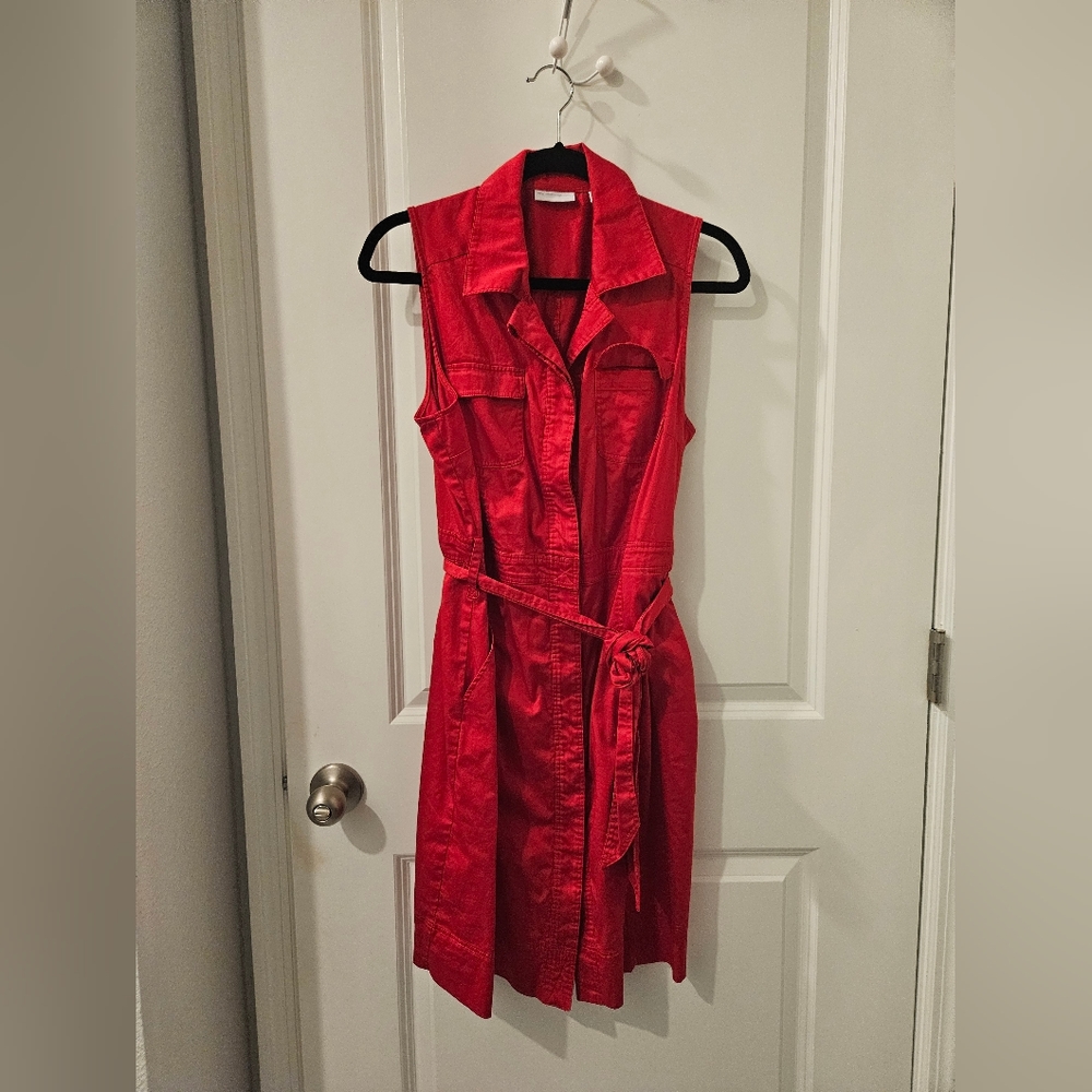 New York & Company sleeveless red dress size L